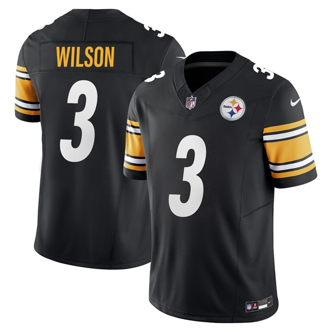 Men's Pittsburgh Steelers #3 Russell Wilson Black 2024 F.U.S.E. Vapor Untouchable Limited Stitched Jersey